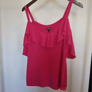 Express Cold Shoulder Ruffle Tank